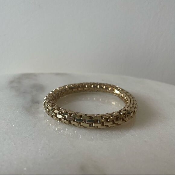 Gold tube  chunky bracelet with nicely chained links‎ - Picture 1 of 2
